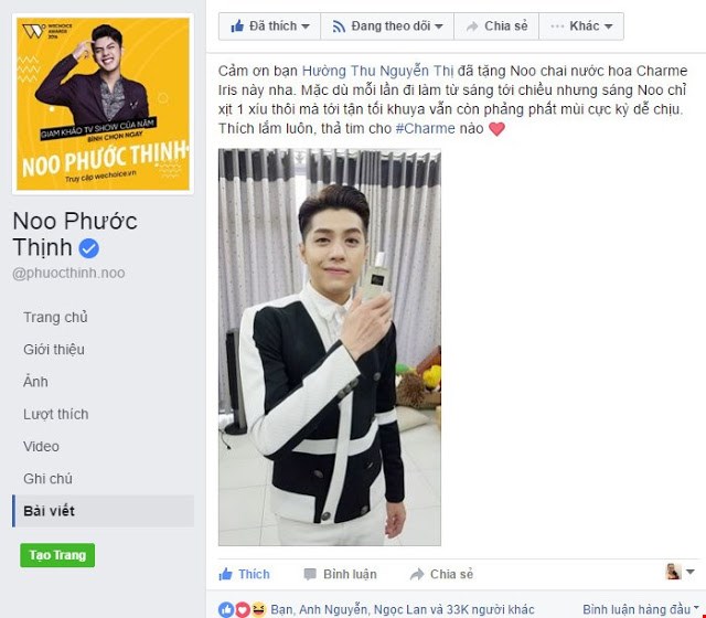Noo Phước Thịnh chọn Charme Iris